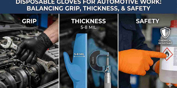 Disposable Gloves for Automotive Work: How to Balance Grip, Thickness, and Safety