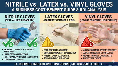 Nitrile vs Latex vs Vinyl Gloves: The Ultimate Cost-Benefit Analysis for Businesses