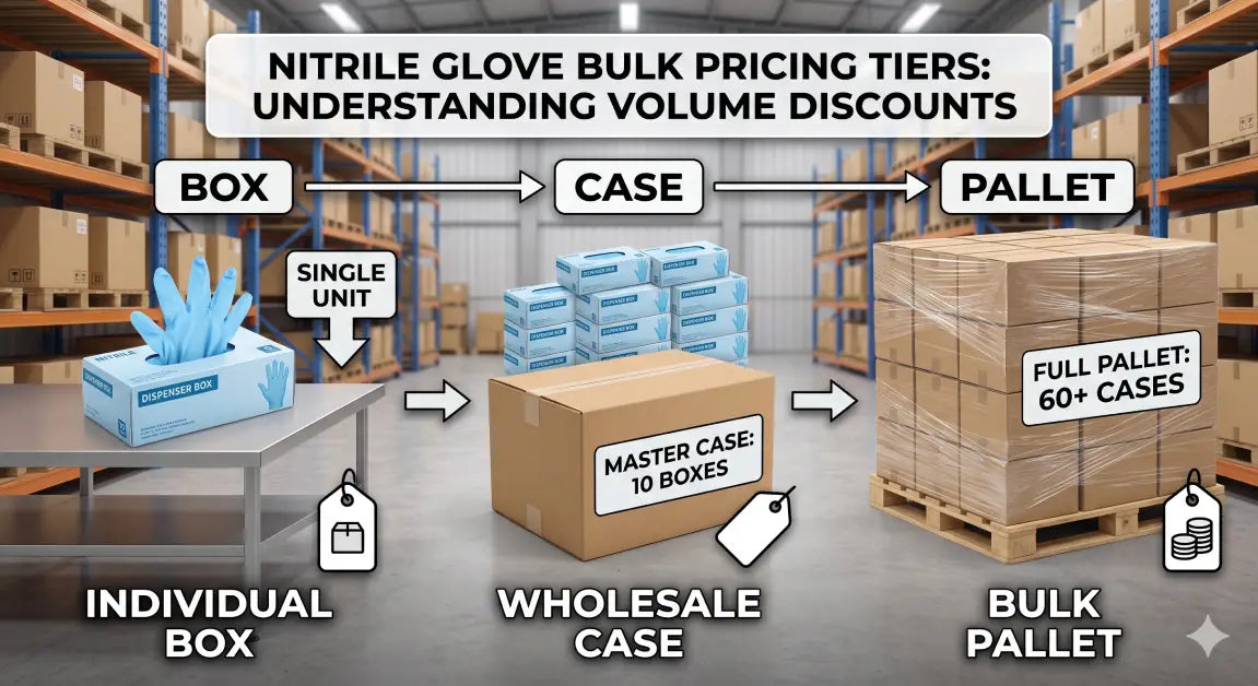 Pallet vs. Case vs. Box: Understanding Nitrile Glove Bulk Pricing Tiers