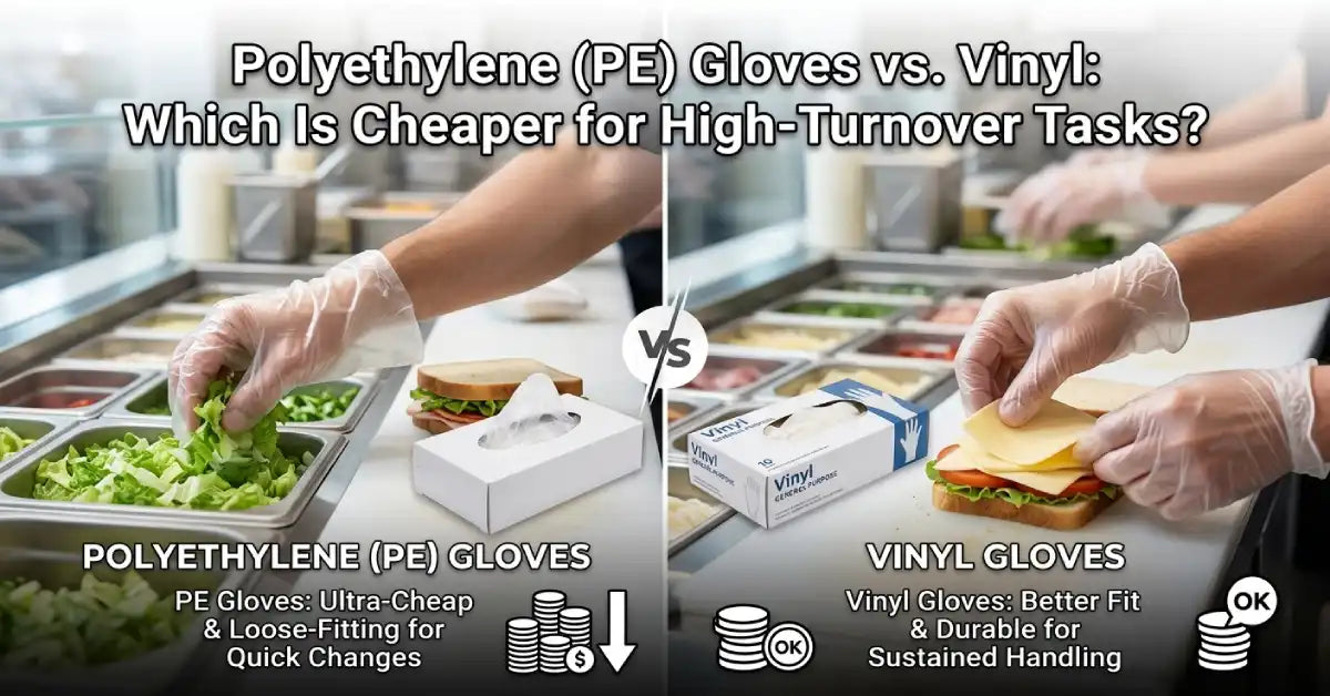 Polyethylene (PE) Gloves vs. Vinyl: Which Is Cheaper for High-Turnover Tasks?