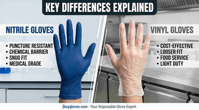 The Difference Between Nitrile and Vinyl Gloves: A Complete Guide
