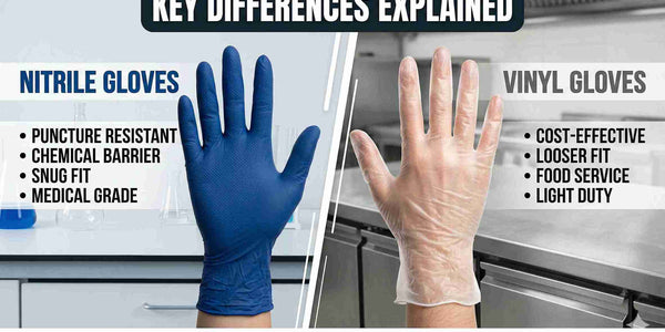 The Difference Between Nitrile and Vinyl Gloves: A Complete Guide