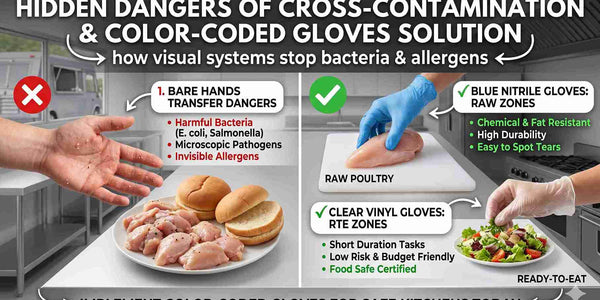 The Hidden Dangers of Cross-Contamination in Commercial Kitchens (And How Color-Coded Gloves Stop It)