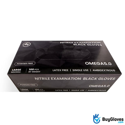 Black Nitrile Exam Gloves 5 Mil - 1000 Count